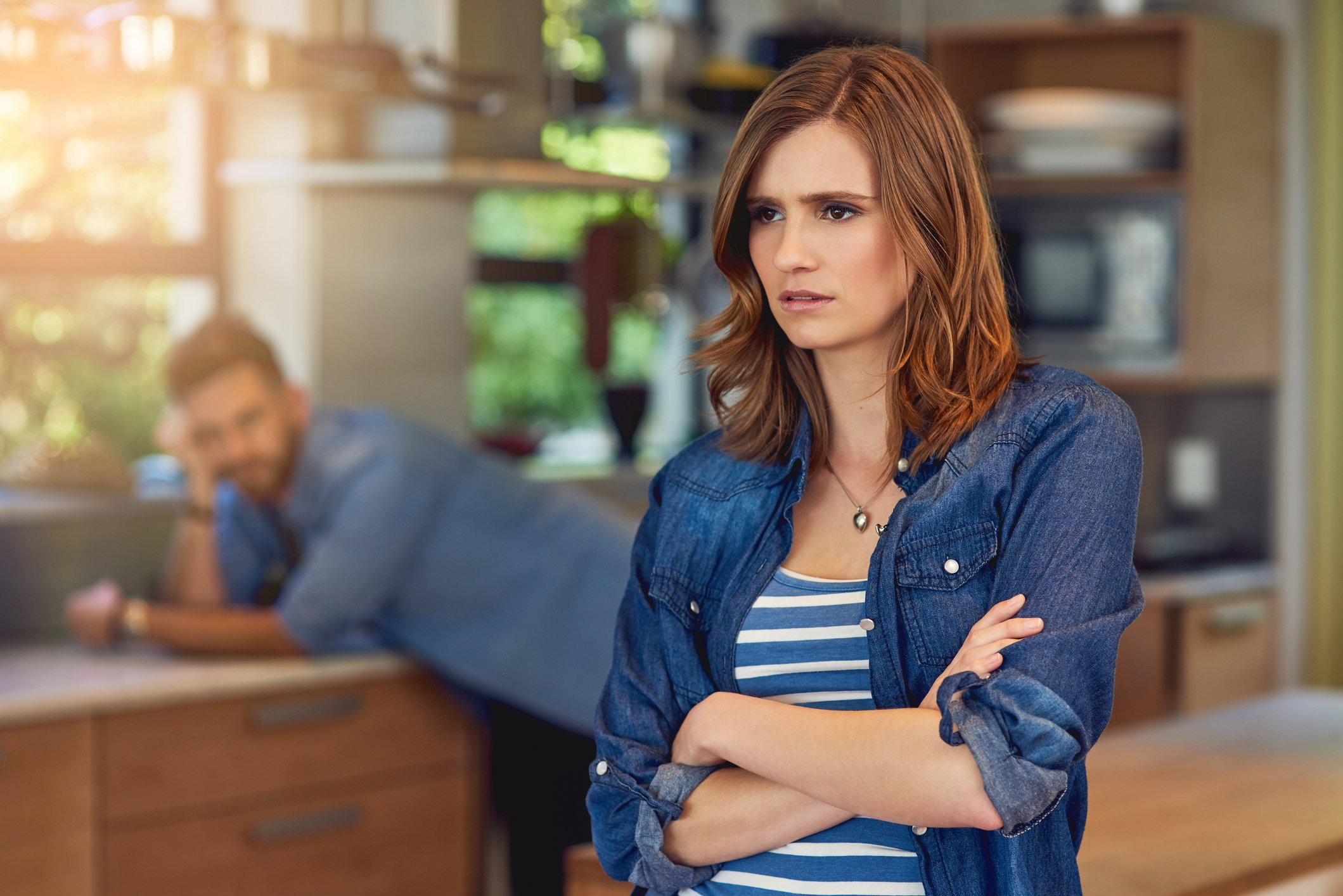 Bother and sister having a disagreement about Family matters