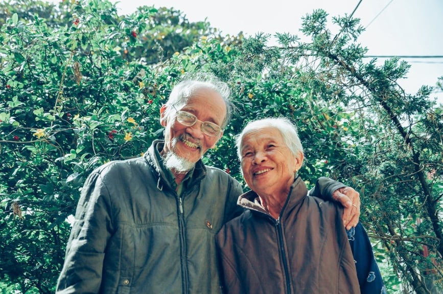 smiling senior couple